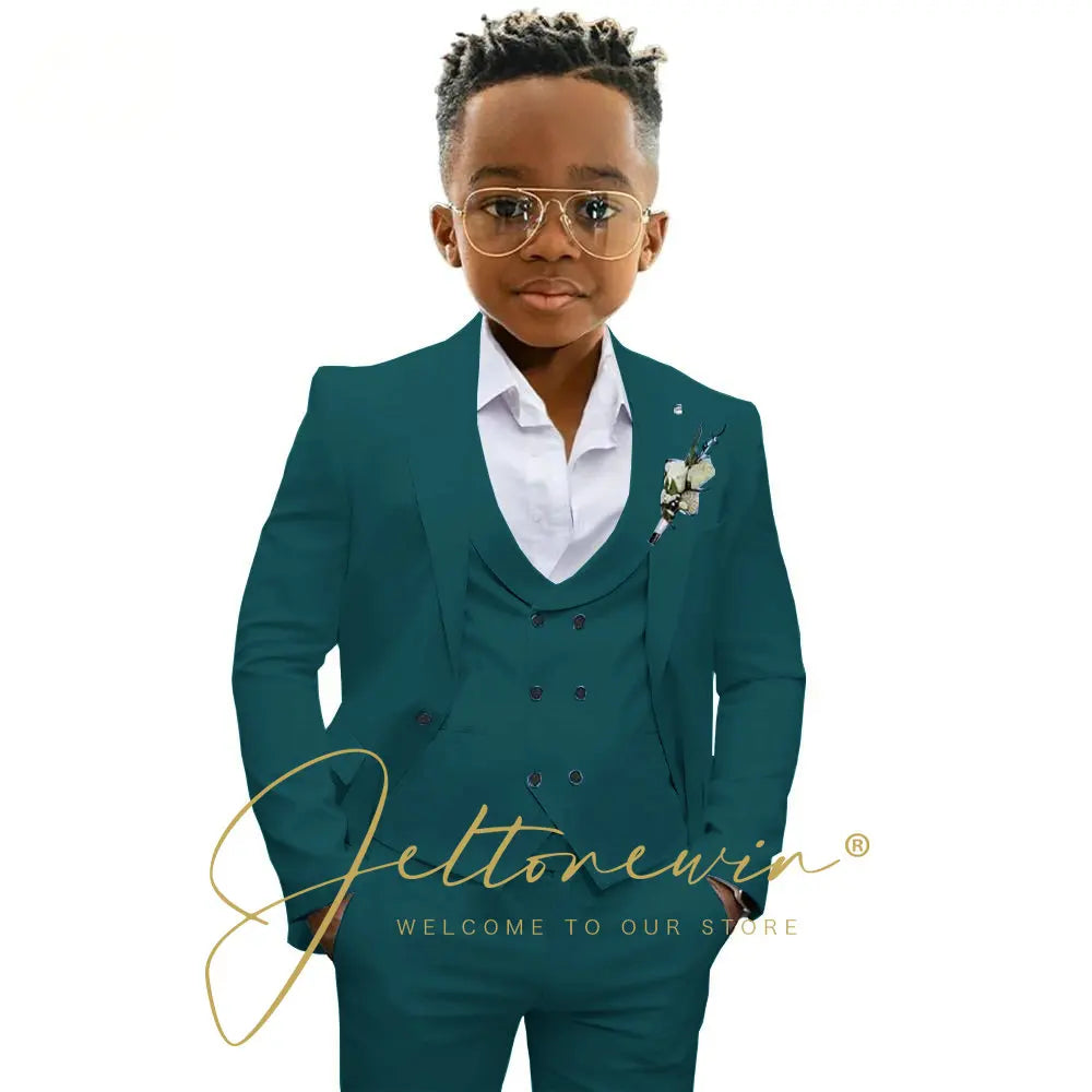 Casual Boys Suit Jacket Pants Vest 3 Piece Set