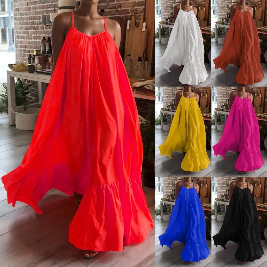 Spring Swing Maxi Dress with Pockets