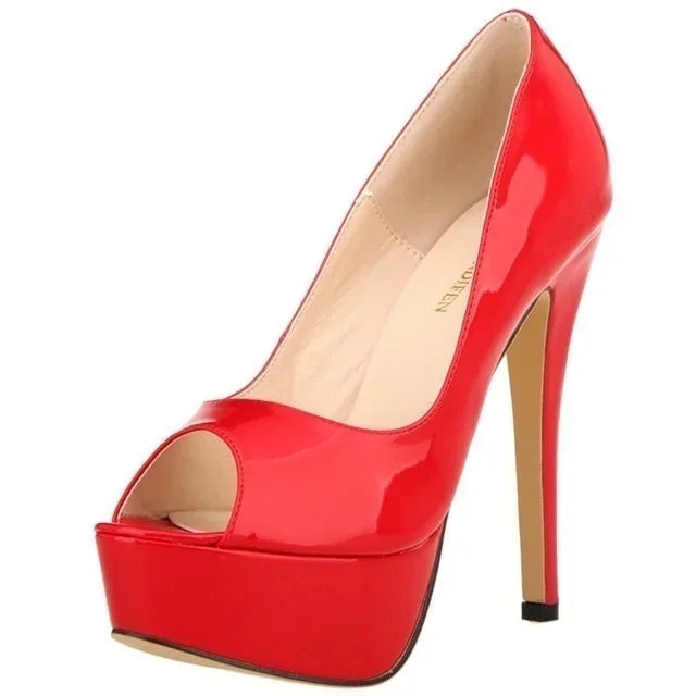 Ultra-High Platform Peep Toe Pumps
