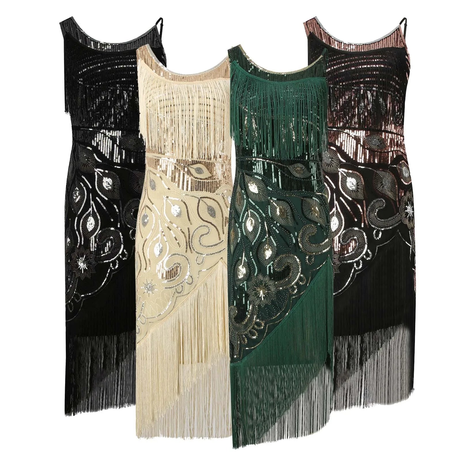 Vintage 1920s Flapper Tassel Dress