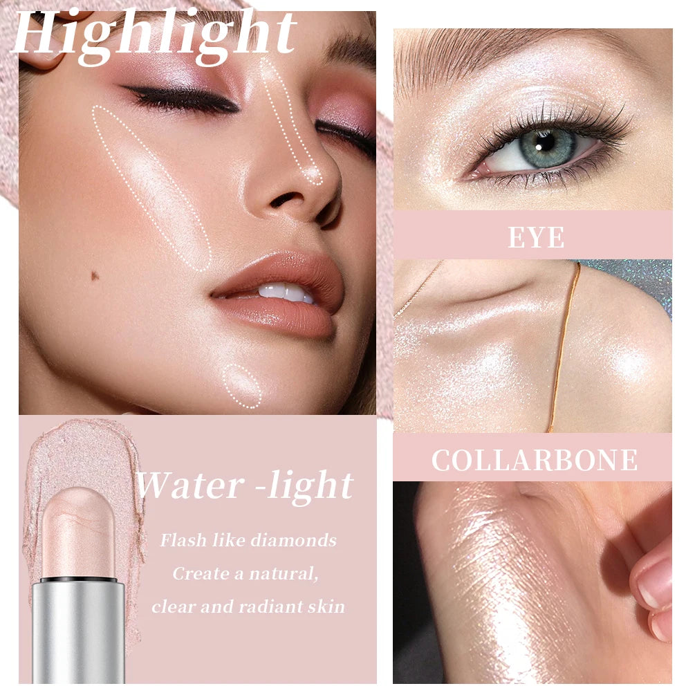 Face Contouring & Glow Stick – 4‑in‑1 Bronzer, Highlighter, Blush &amp; Concealer