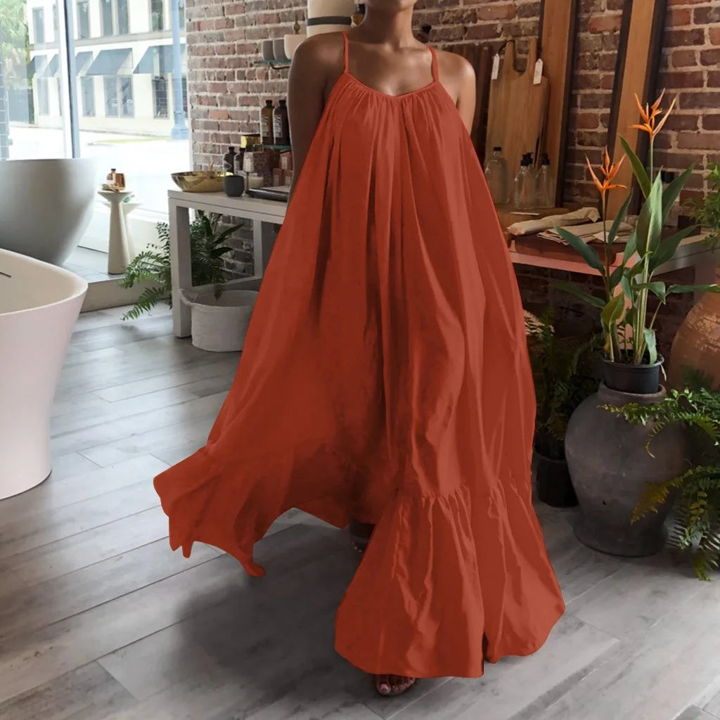 Spring Swing Maxi Dress with Pockets