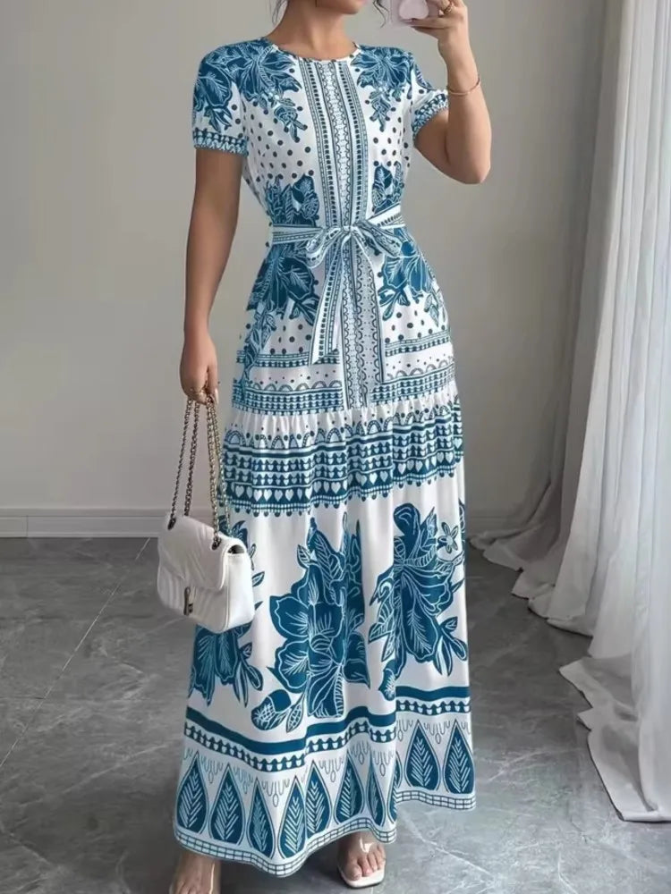 Boho Holiday Print Maxi Dress