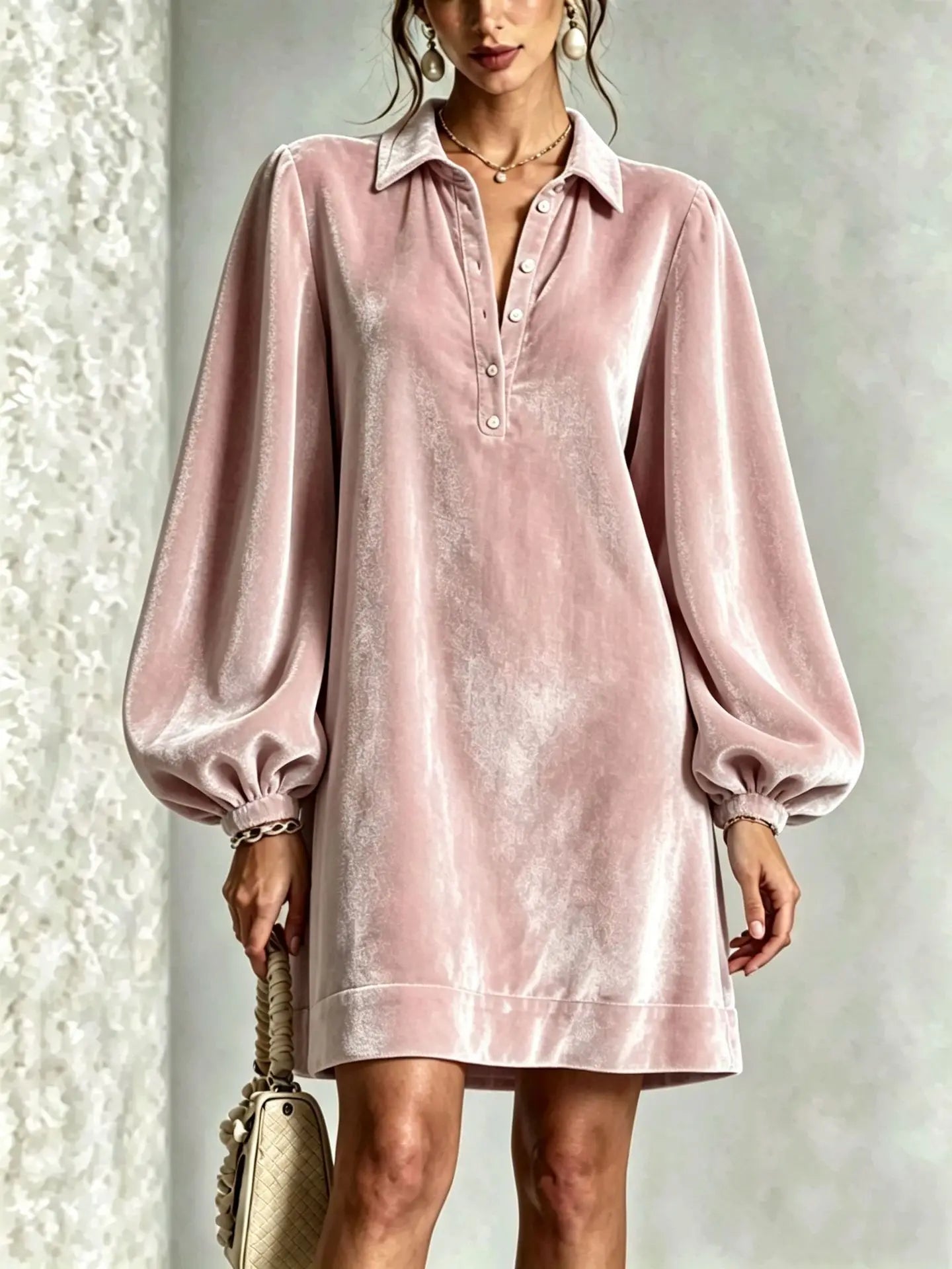 Women’s Velvet Shirt Dress