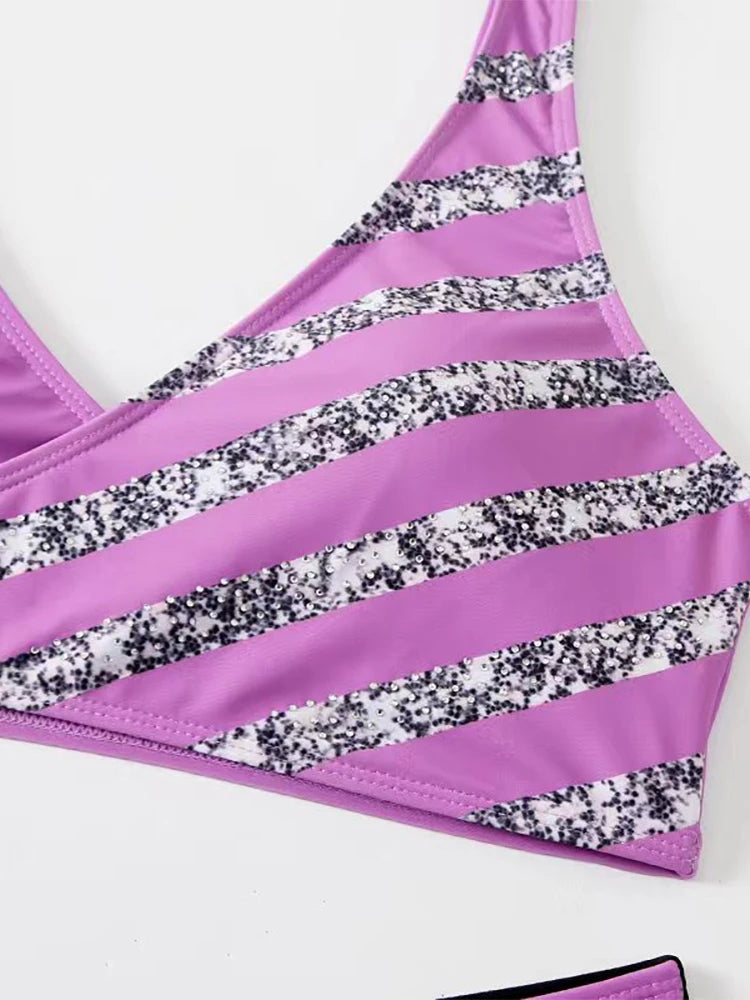 Sexy Stripe Two Piece Bikini Set