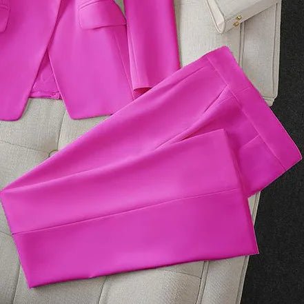 2026 Slim Office Blazer & Straight Trousers Set