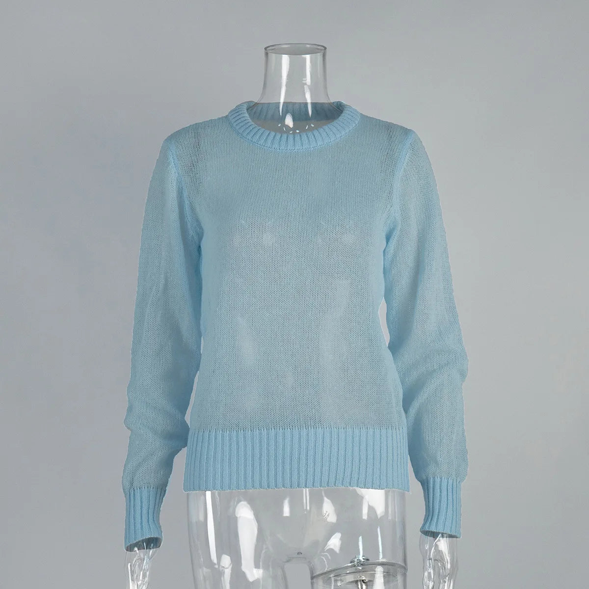 Round Neck Knit Pullover Sweater Top