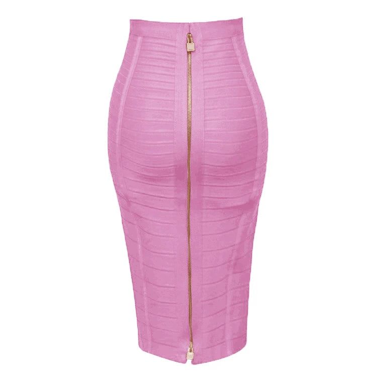 Women’s Summer Candy Color Bandage Pencil Skirt