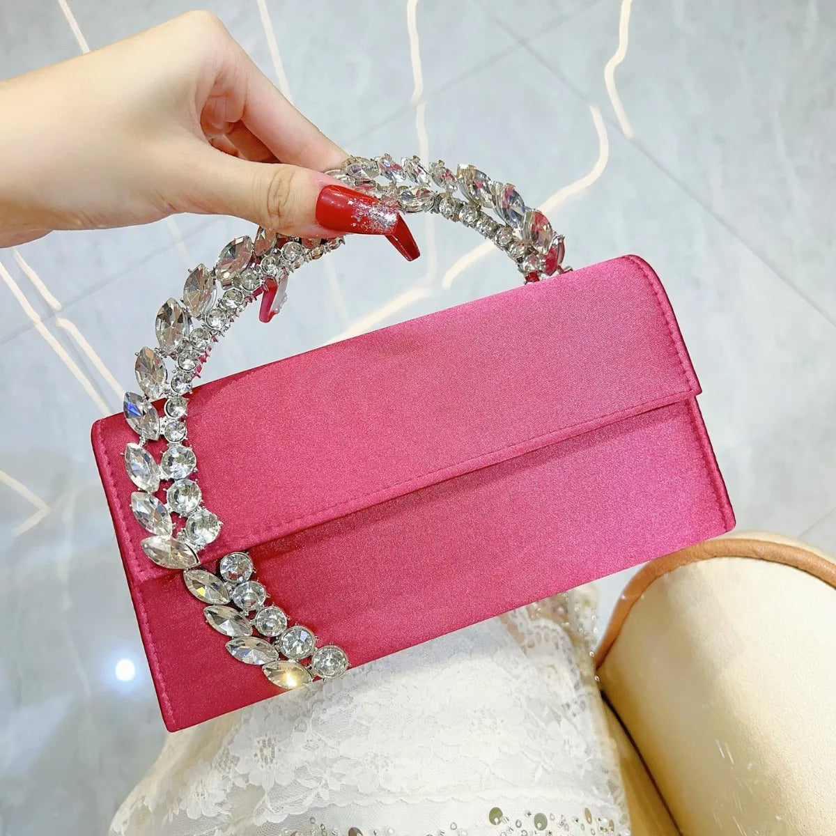 Luxury Flash Diamond Satin Sequin Handbag