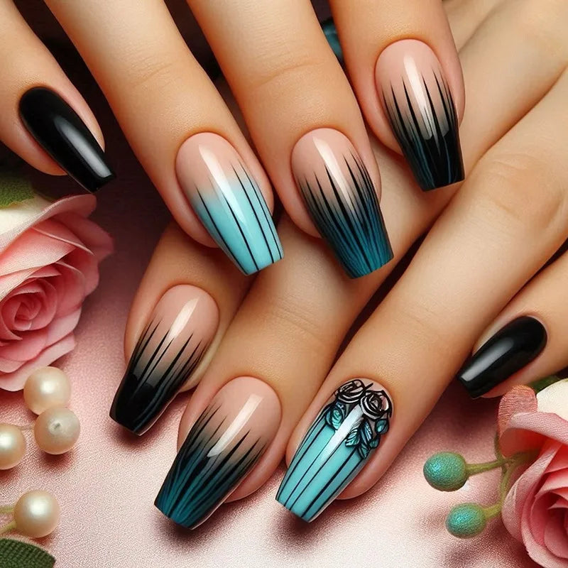 24Pcs Mid-length Ballet False Nails
