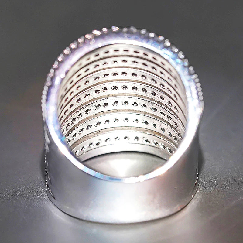 Exquisite Wide Cubic Zirconia Ring