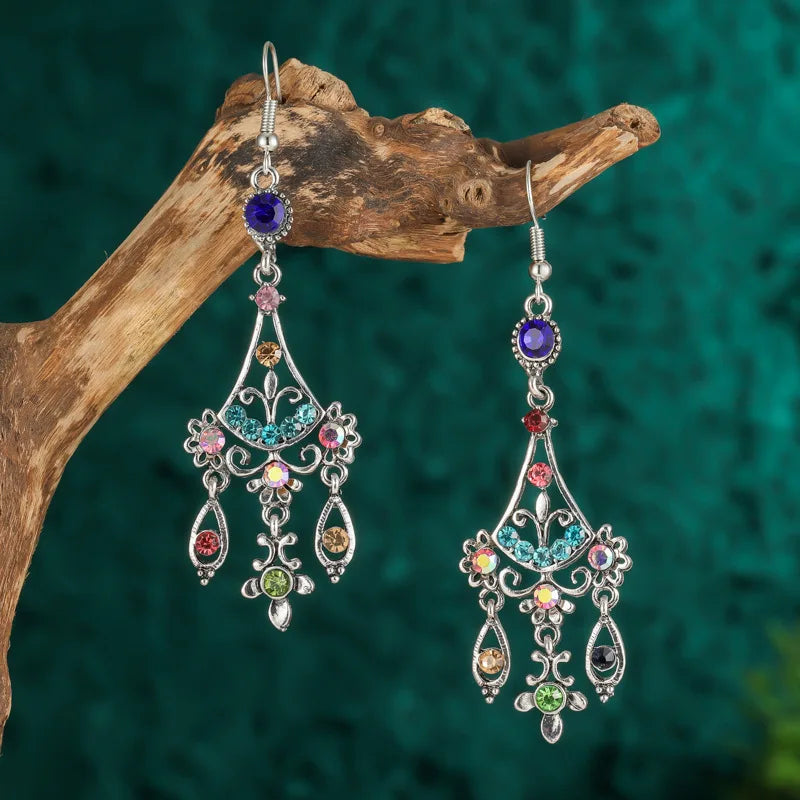 New Bohemian Multicolor Rhinestone Crystal Earrings