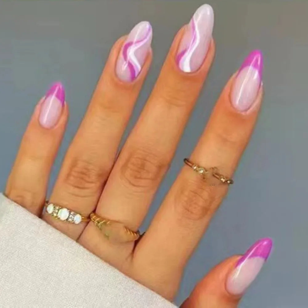 24Pcs Christmas Collection Almond False Nails