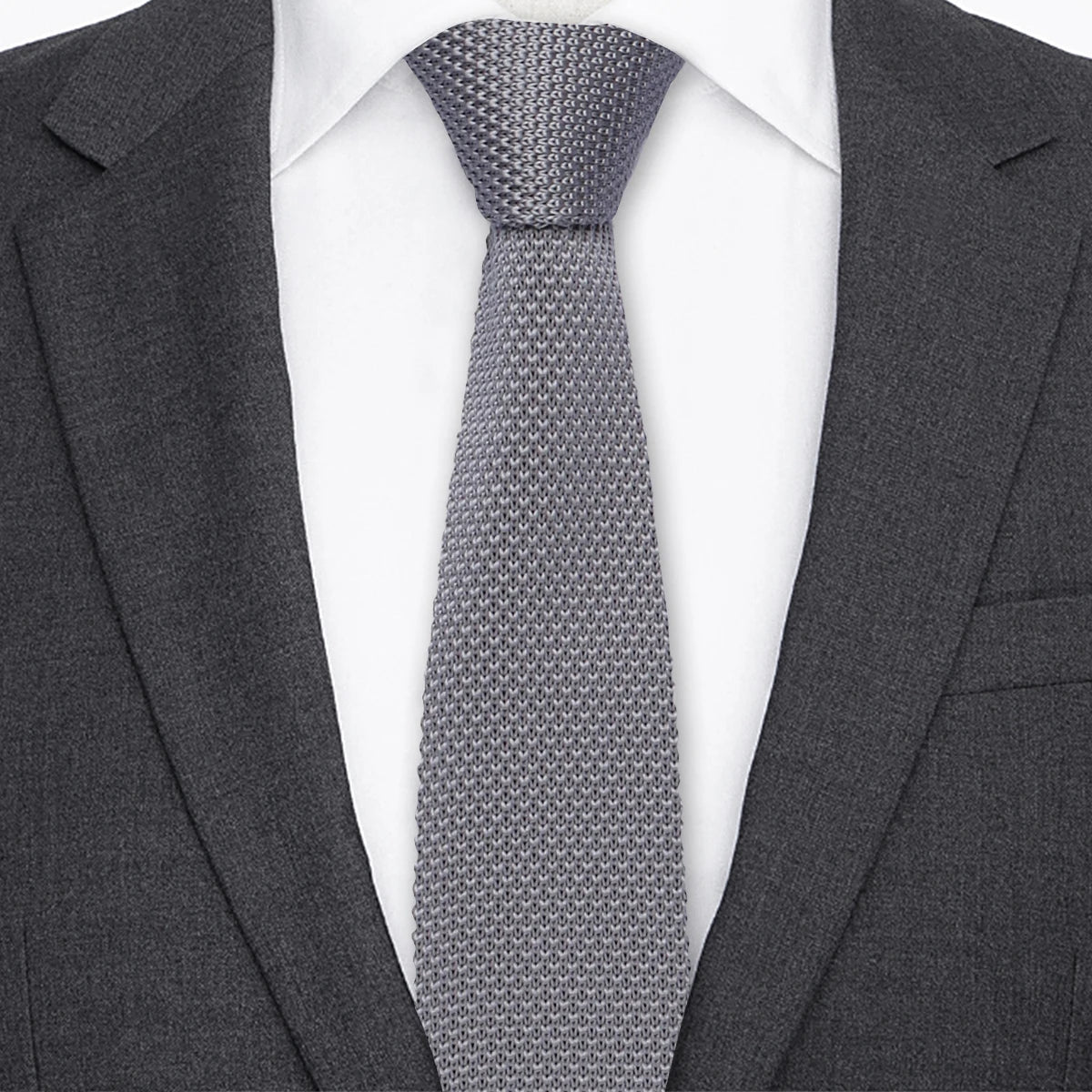 5.5cm Solid Color Fashion Water Neckties Plain Knitted Ties