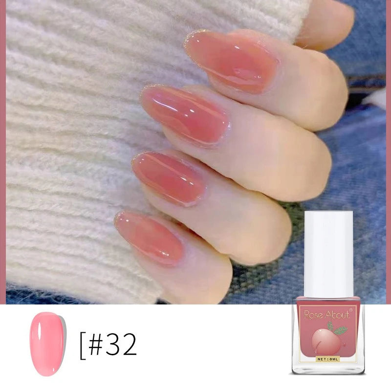 Water-Based Peel-Off Shiny Top Coat – No UV Lamp, Long-Lasting, Gentle Natural Nail Care