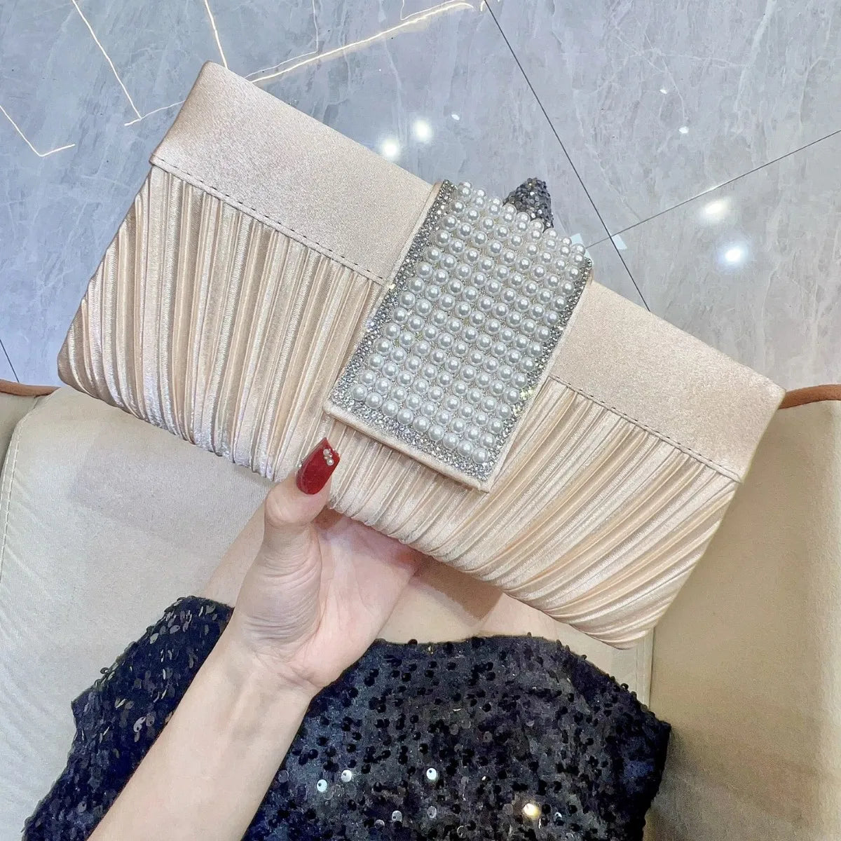 Classic Retro Gold Silver Black Small Clutches Purses