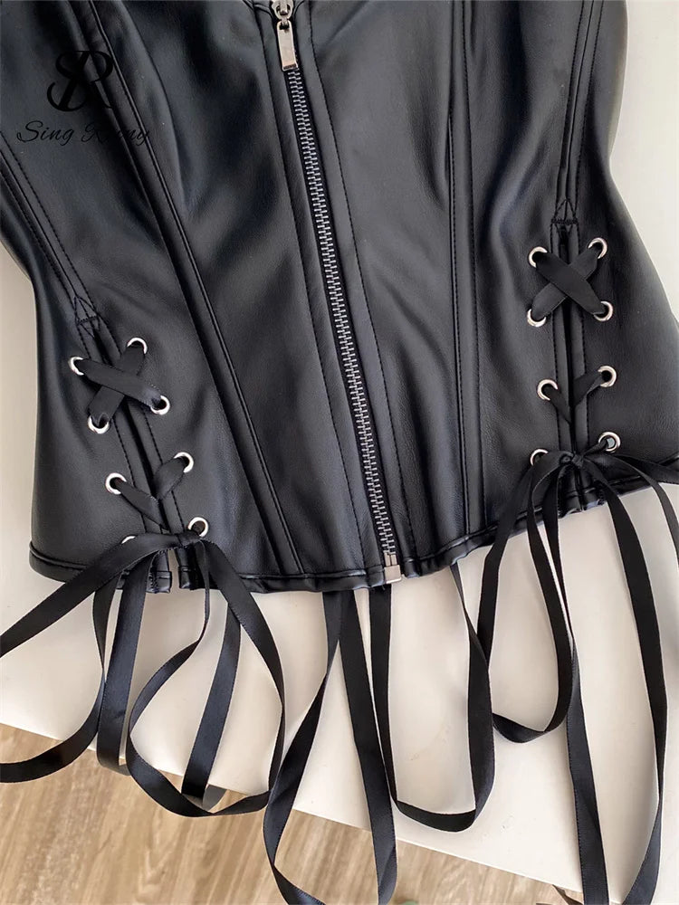 PU Leather Corset Top