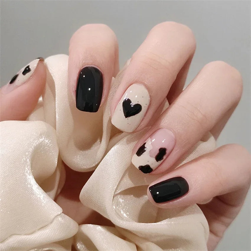 24Pcs/Set Dry Rose Blush Artificial Wearing False Nails