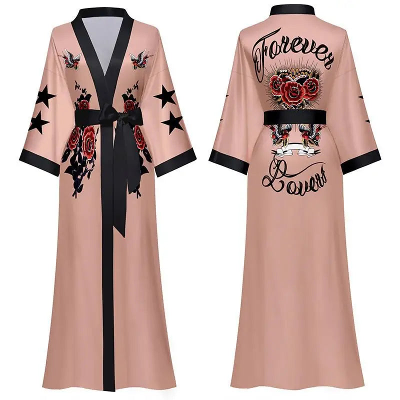 New Spring Summer  Long Robe Kimono Bathrobe