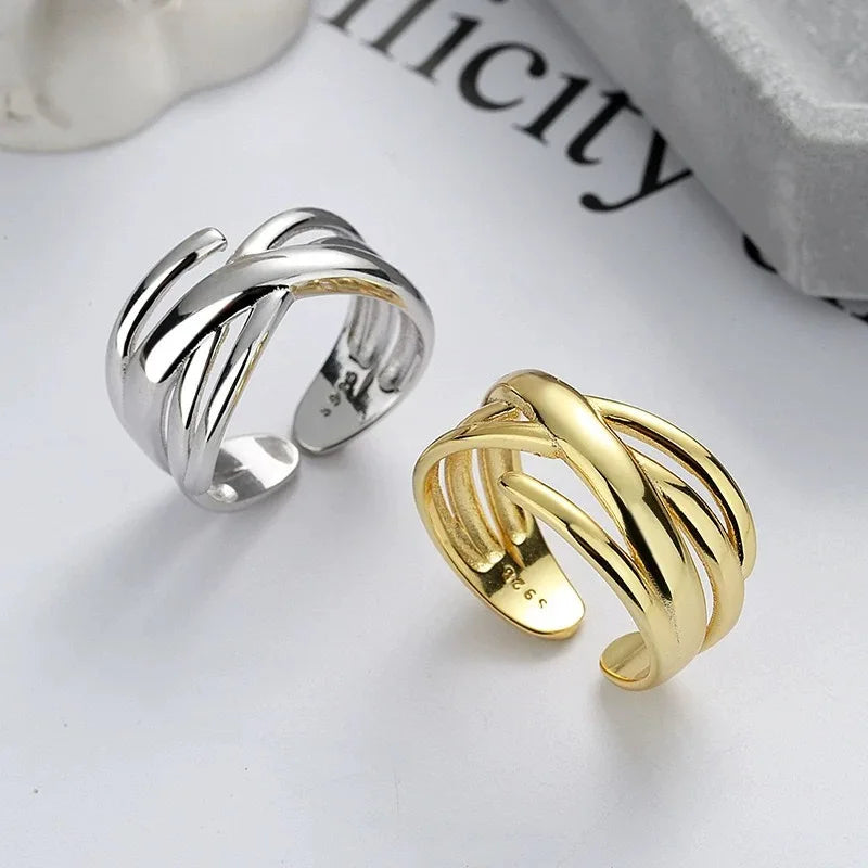 925 Sterling Silver Twisted Open Ring