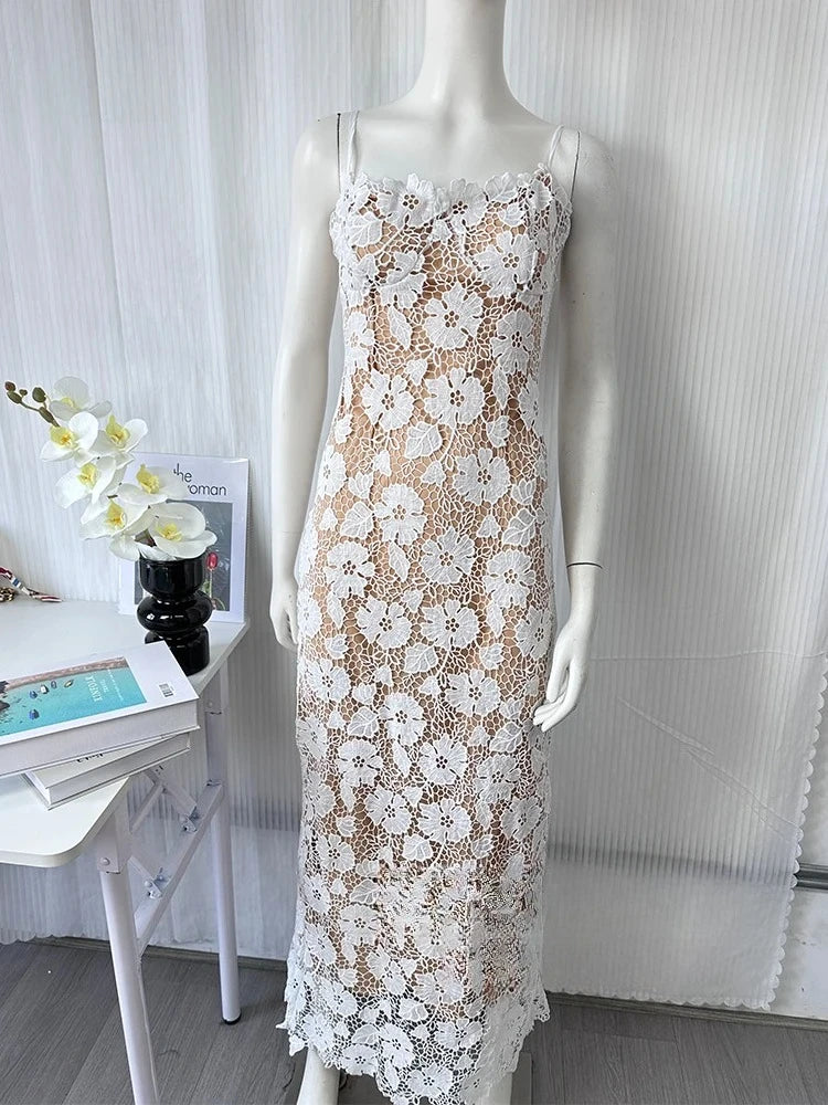 Vintage Lace Long Party Dress