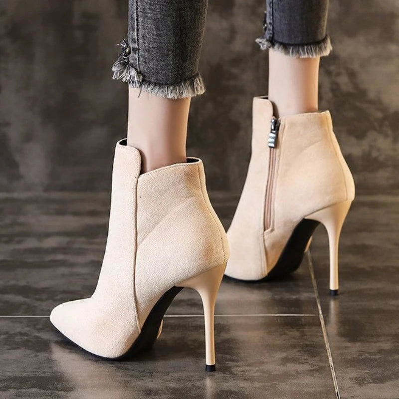 Sexy Suede Black  Ankle Boots