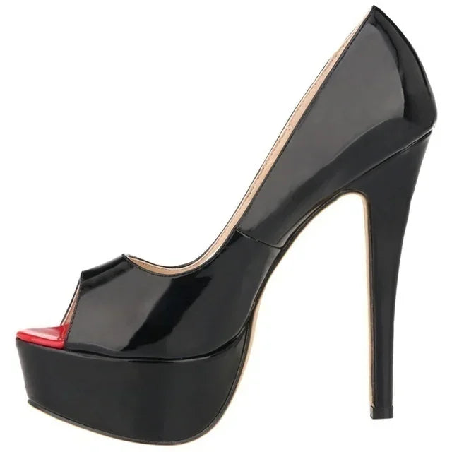 Ultra-High Platform Peep Toe Pumps