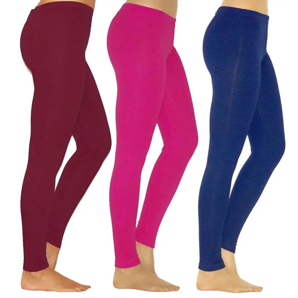 Solid Color Stretchy High Waist Slim Autumn Winter Leggings