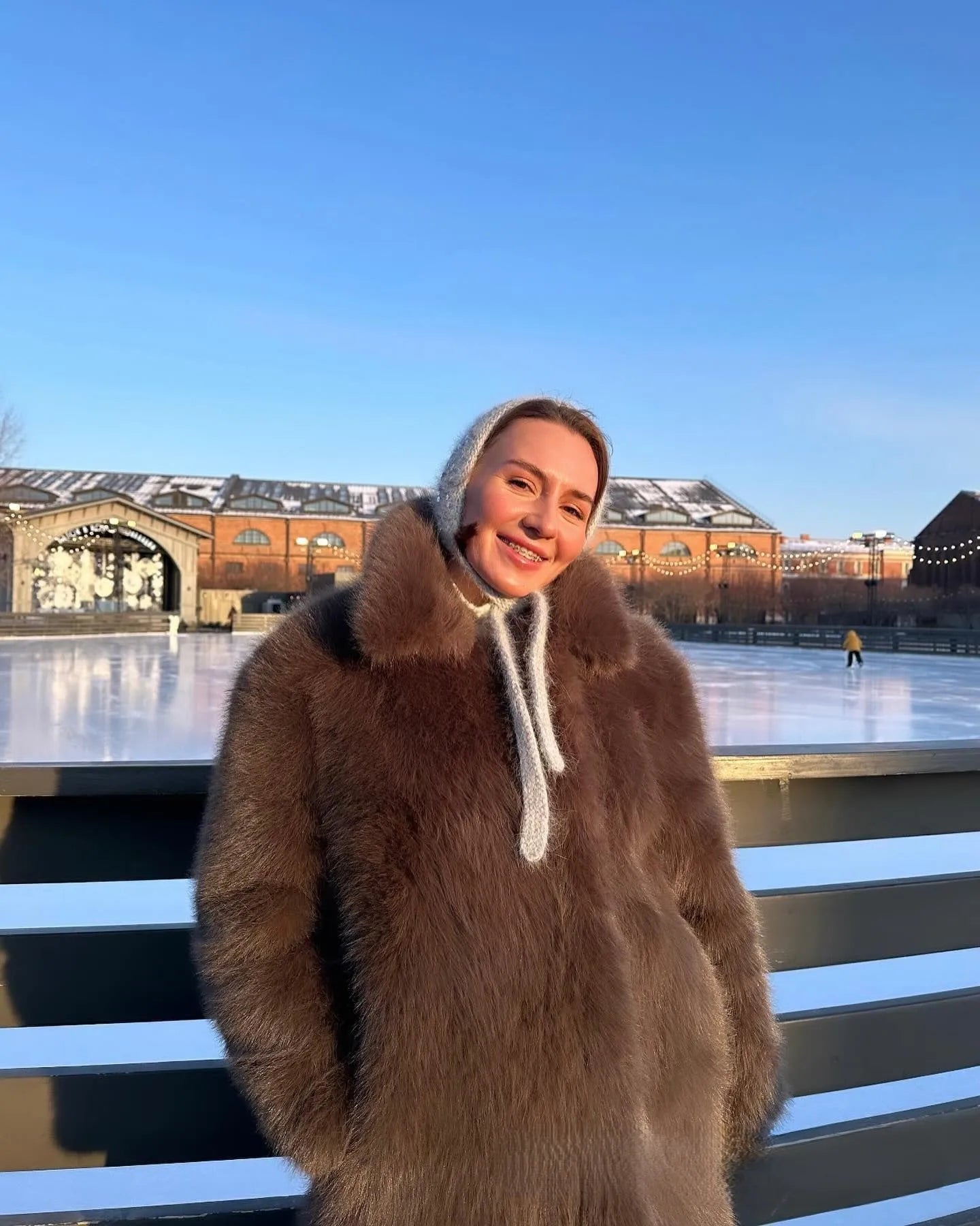 Winter Imitation Fox Fur Mid-length Coat