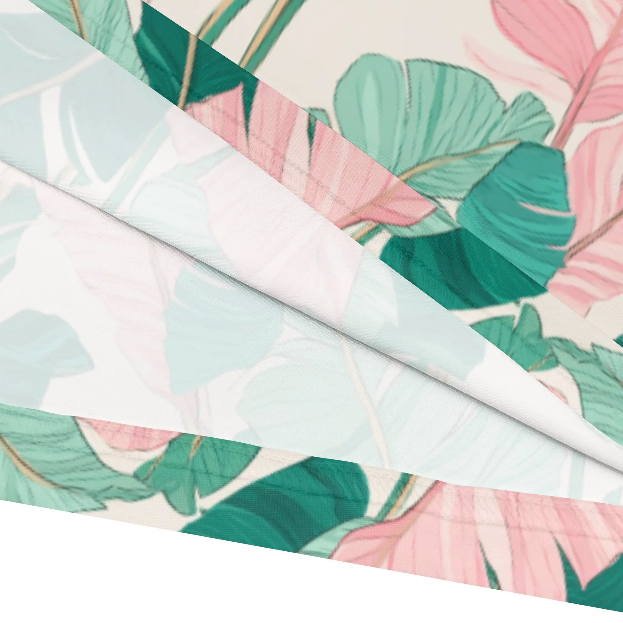 Tropical Leaf Print V-Neck Maxi Dress