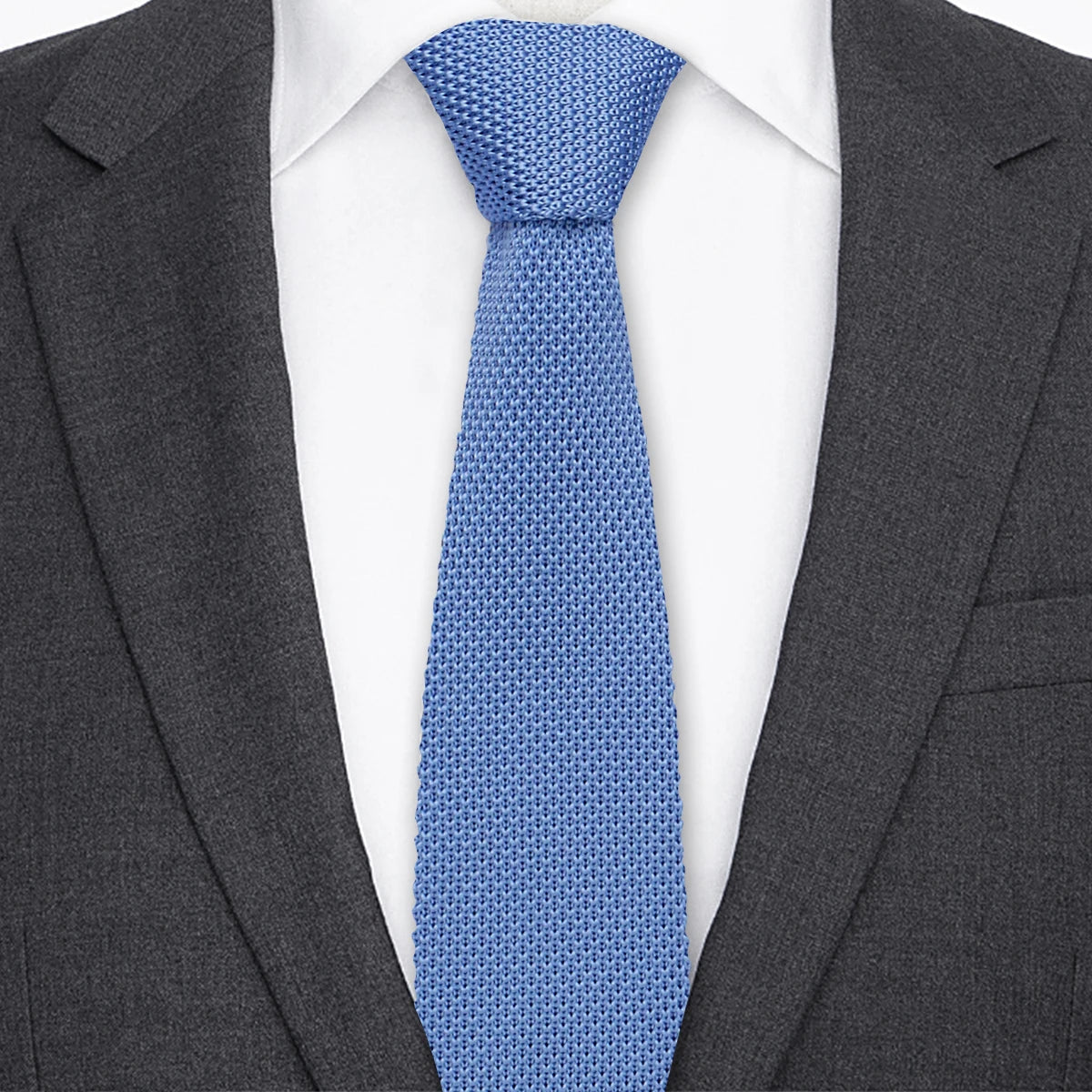 5.5cm Solid Color Fashion Water Neckties Plain Knitted Ties