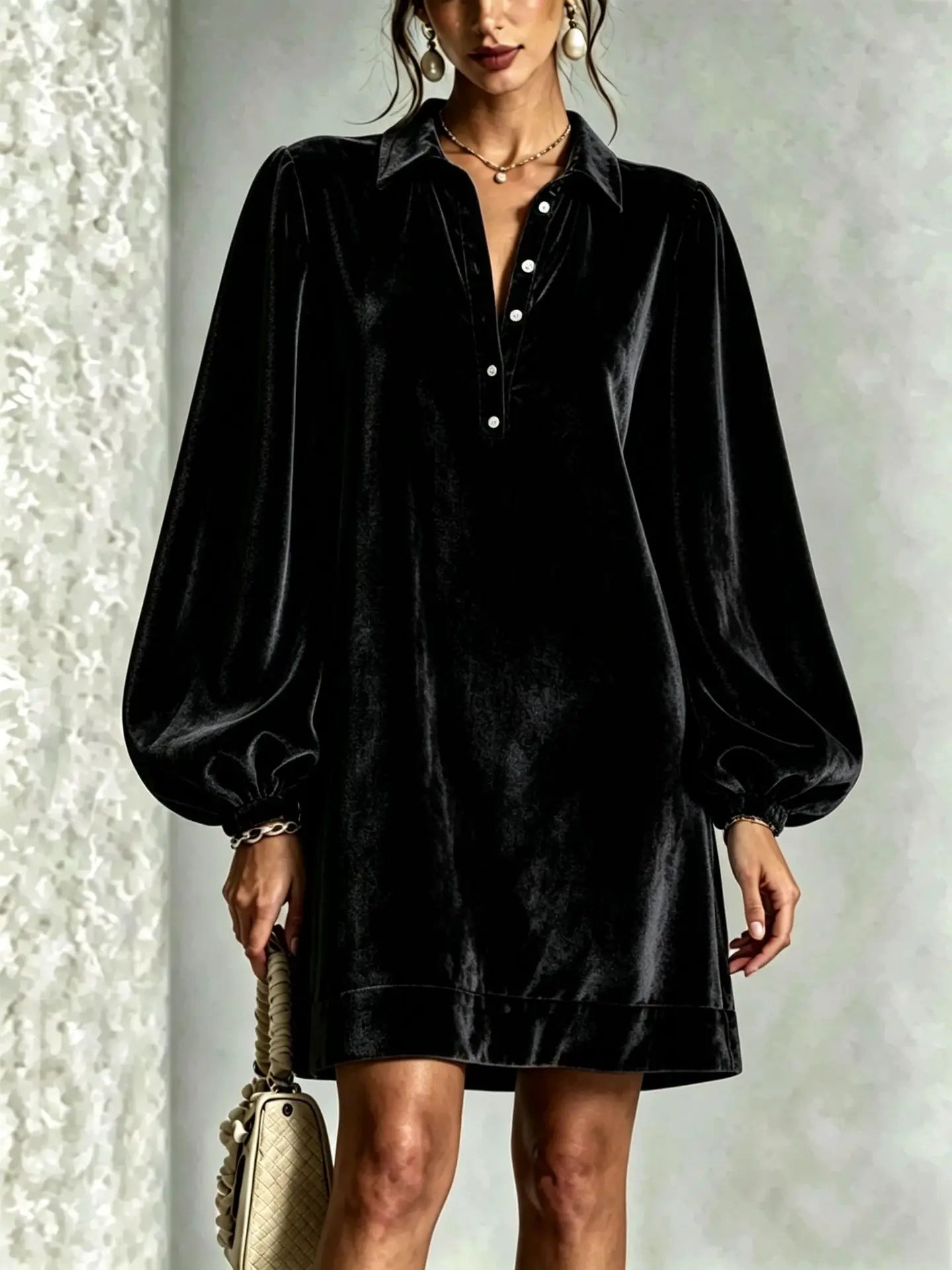 Women’s Velvet Shirt Dress