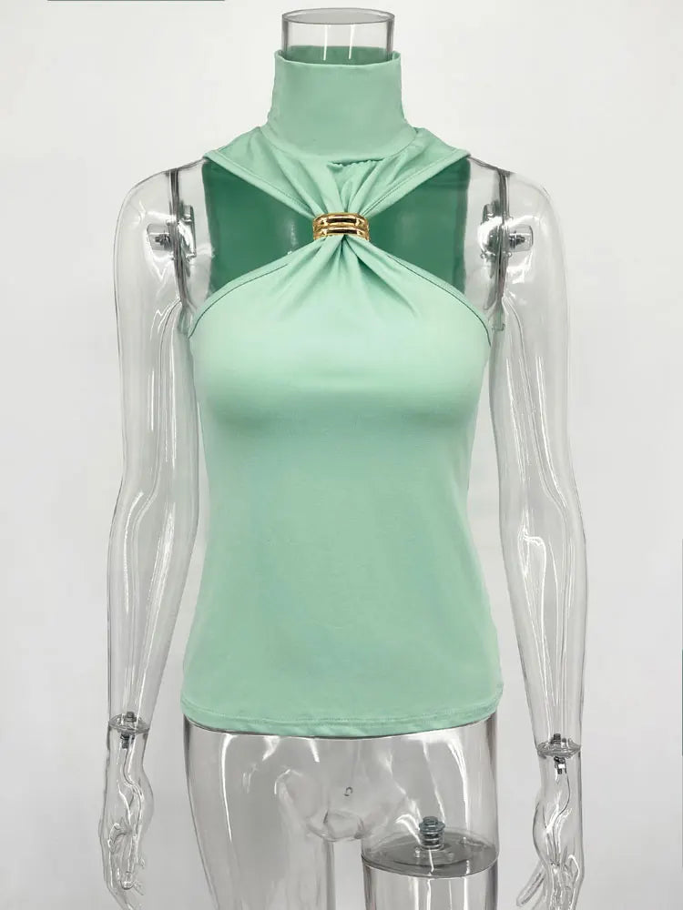 Summer Fashion Slim Off-Shoulder Patchwork Sexy Tank Top
