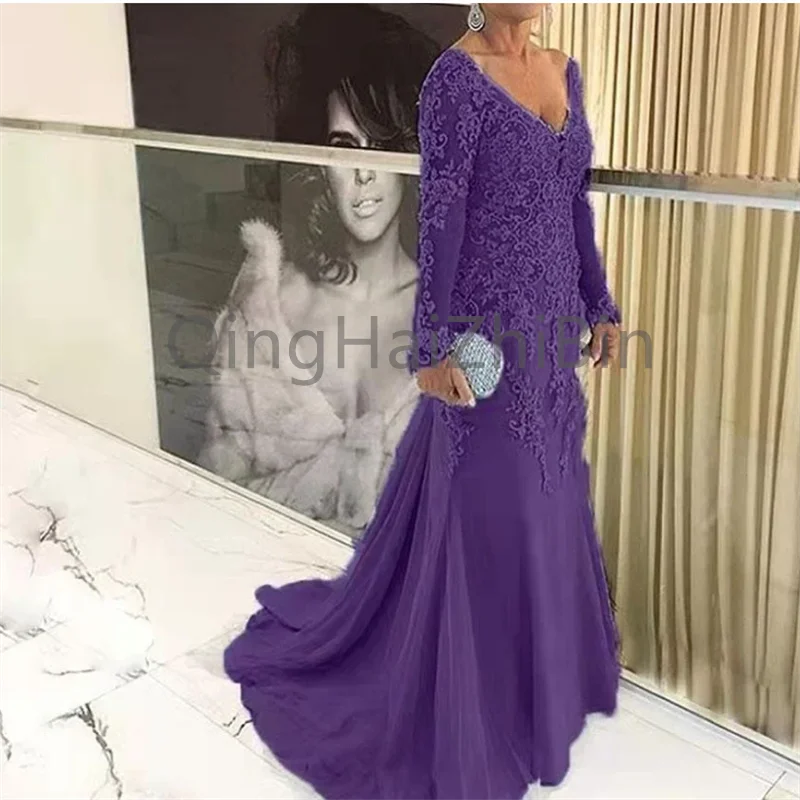 Elegant V-Neck Lace Mother Of The Bride Dresses