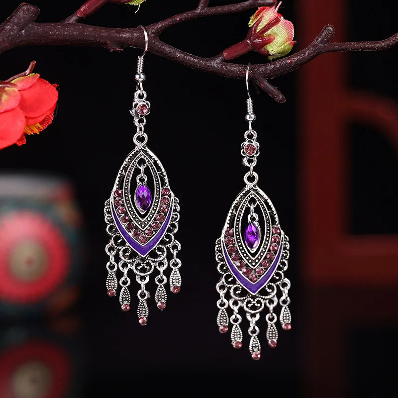 New Bohemian Multicolor Rhinestone Crystal Earrings