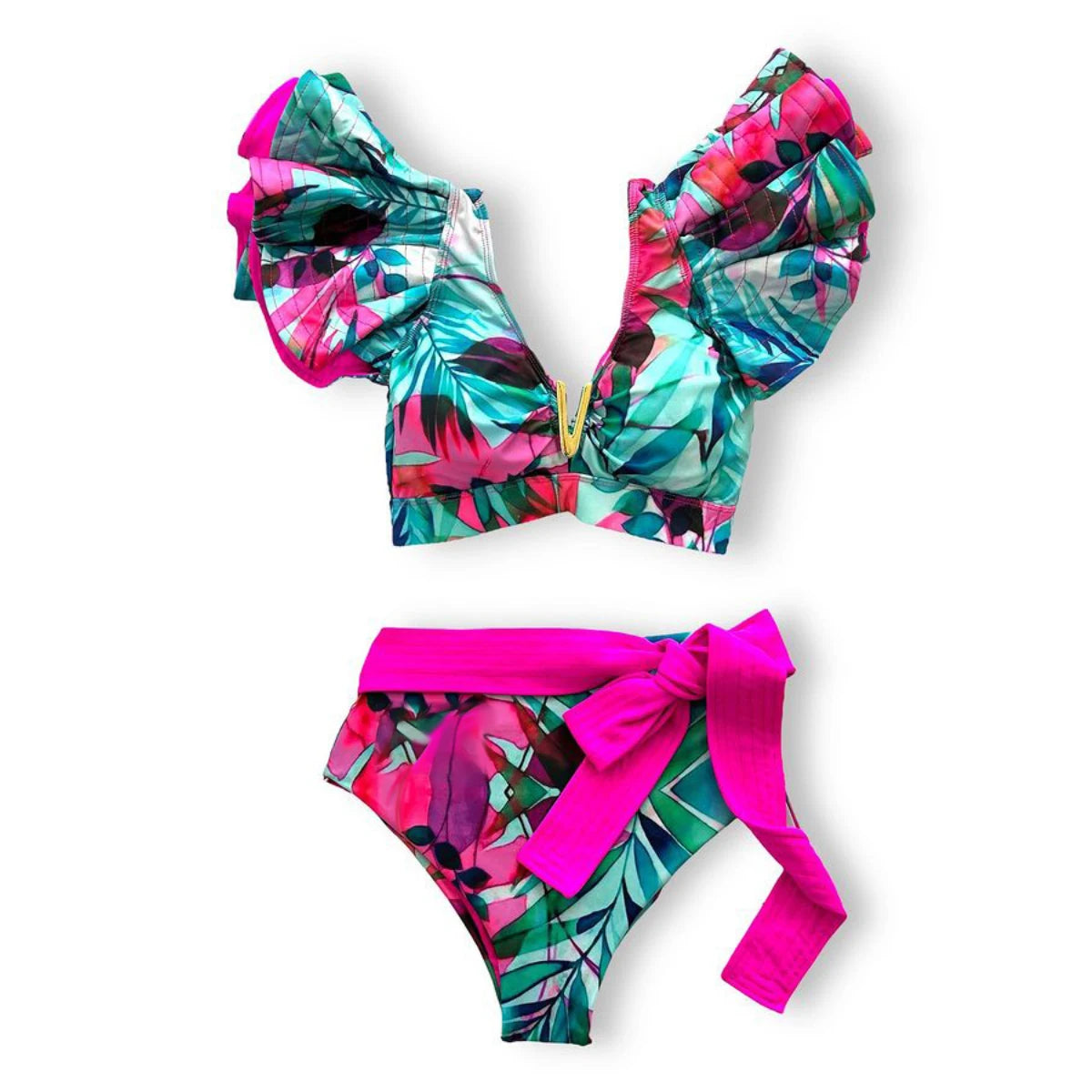 New Sexy High Waist Ruffle Bikini Sets