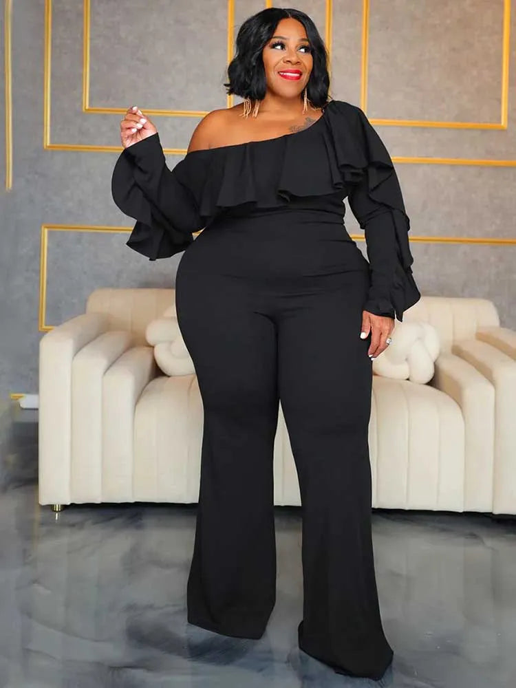 Autumn Slash Neck t Casual Long Sleeve Jumpsuit