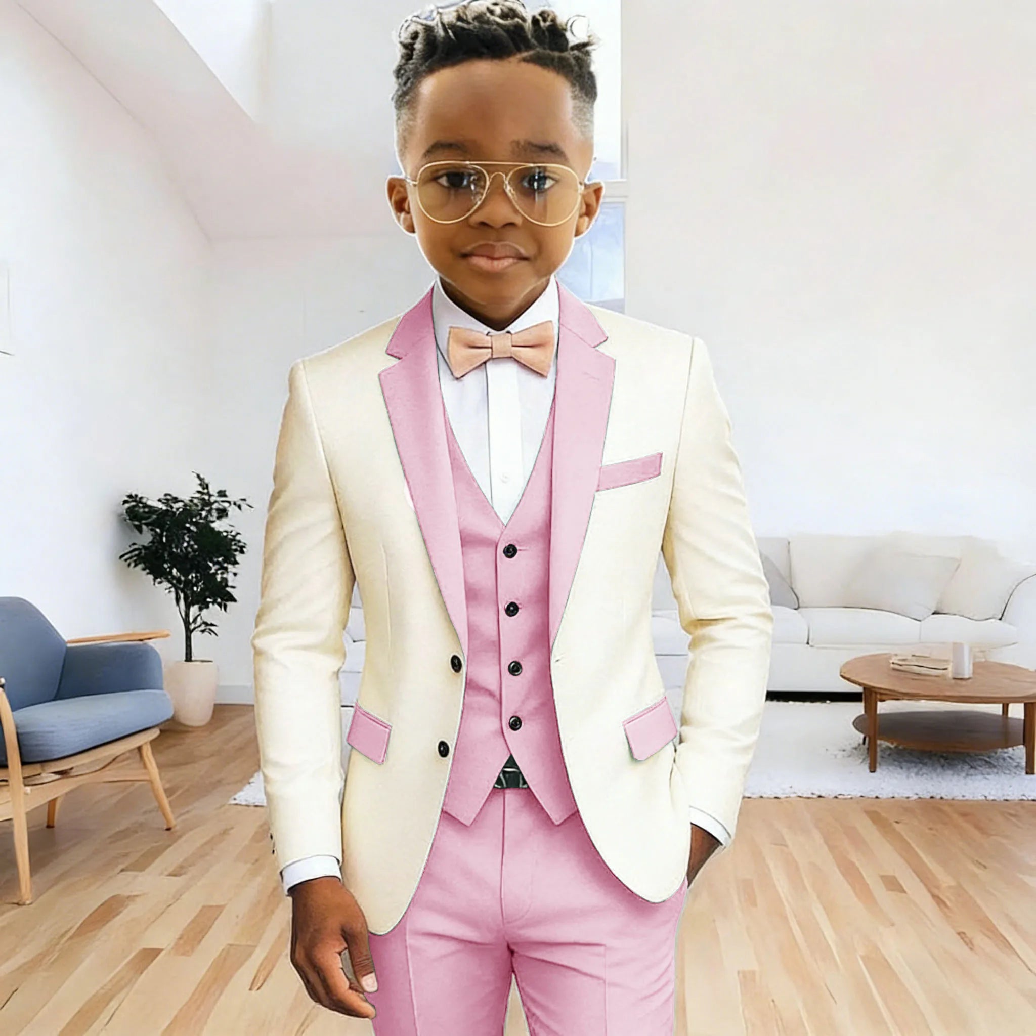 Boy's 3‑Piece Formal Suit Set – Jacket + Vest + Pants