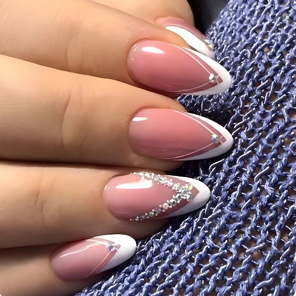 24Pcs/Set Simple Pure Desire Pink Wearing False Nails
