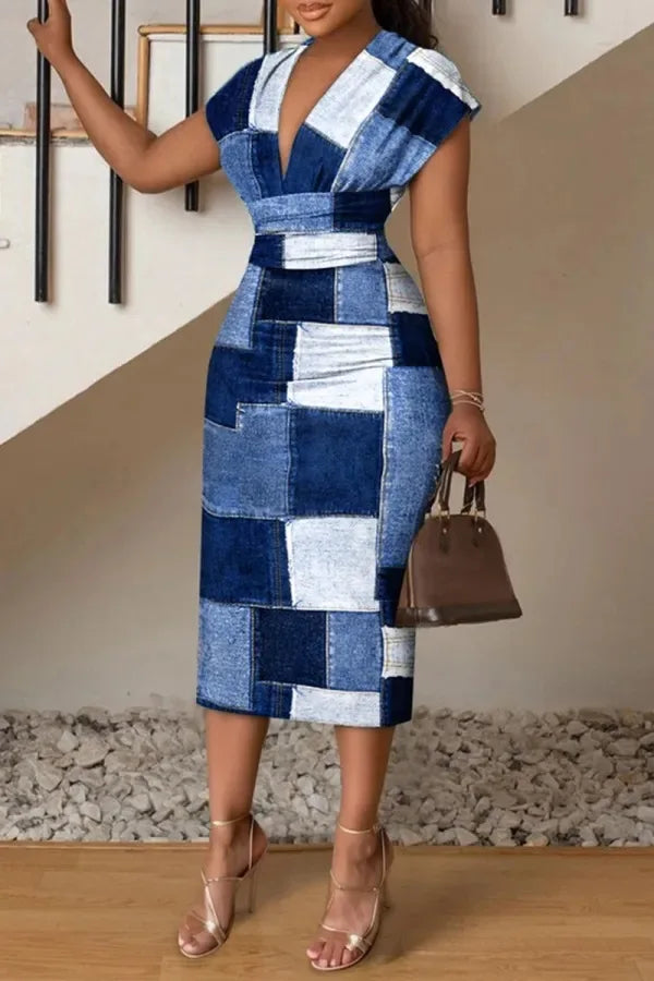 Sexy V Neck Sleeveless Wrap Dress
