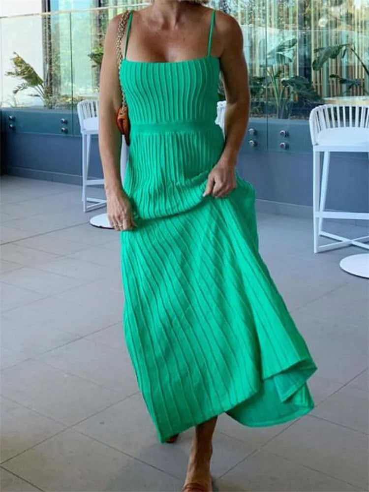 Backless Ribbed Maxi Dress