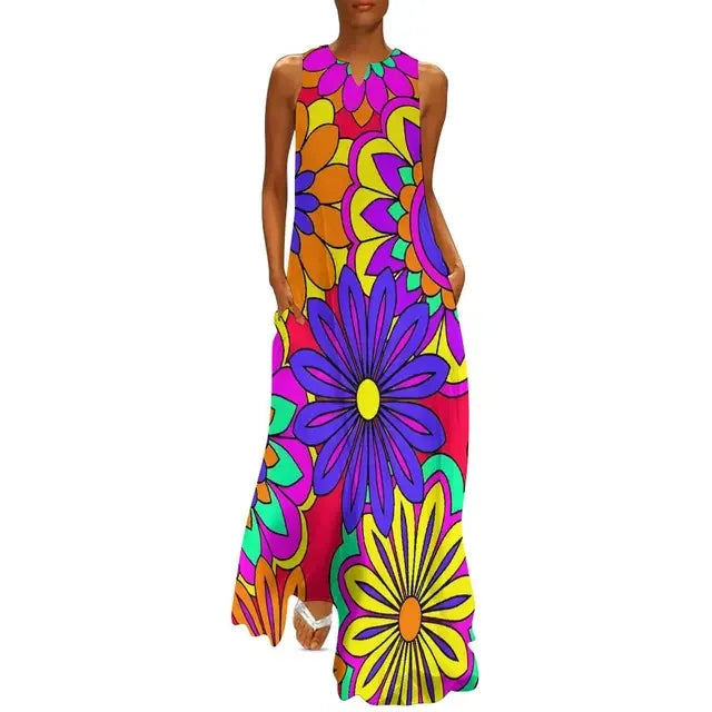 Flower Power Boho Maxi Dress