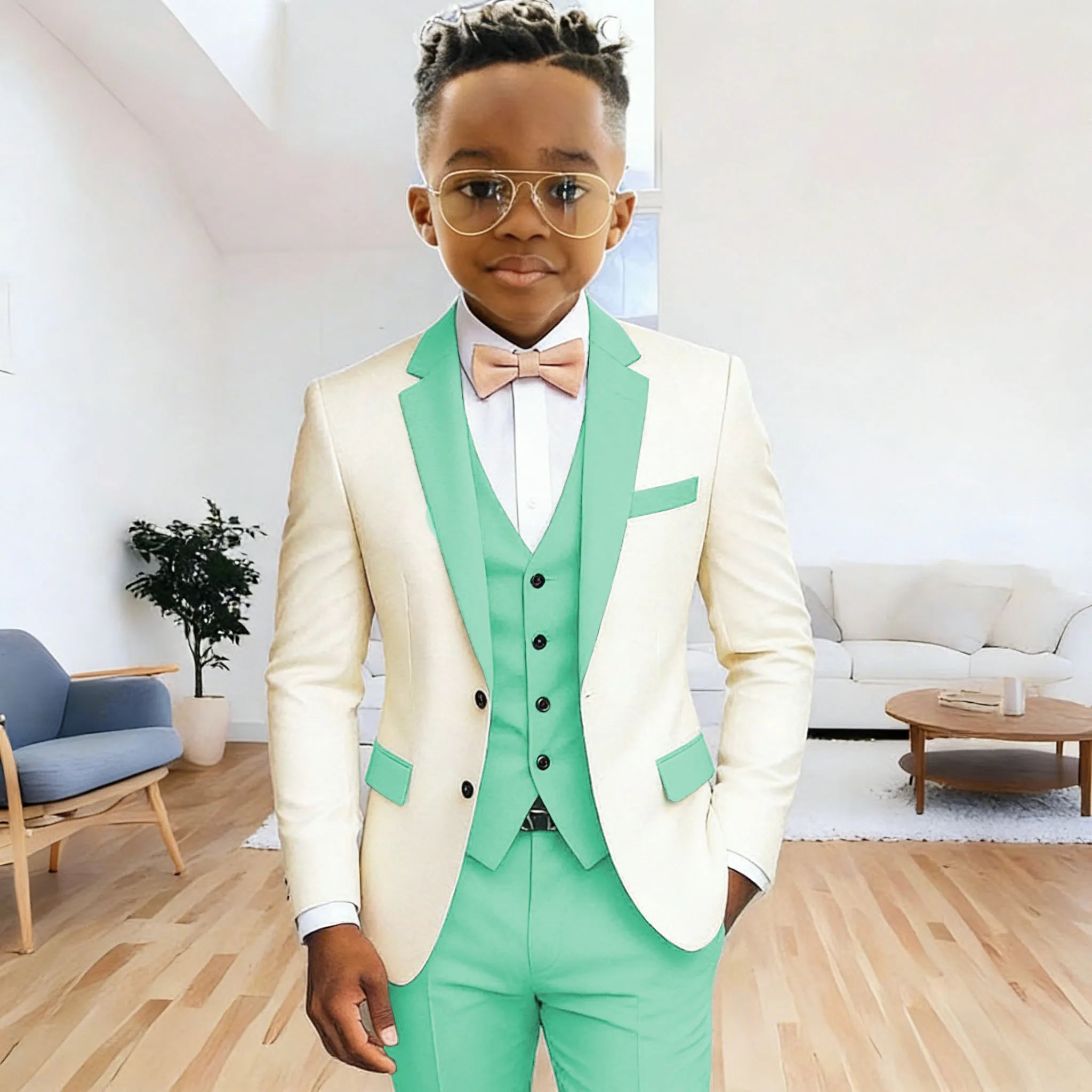 Boy's 3‑Piece Formal Suit Set – Jacket + Vest + Pants