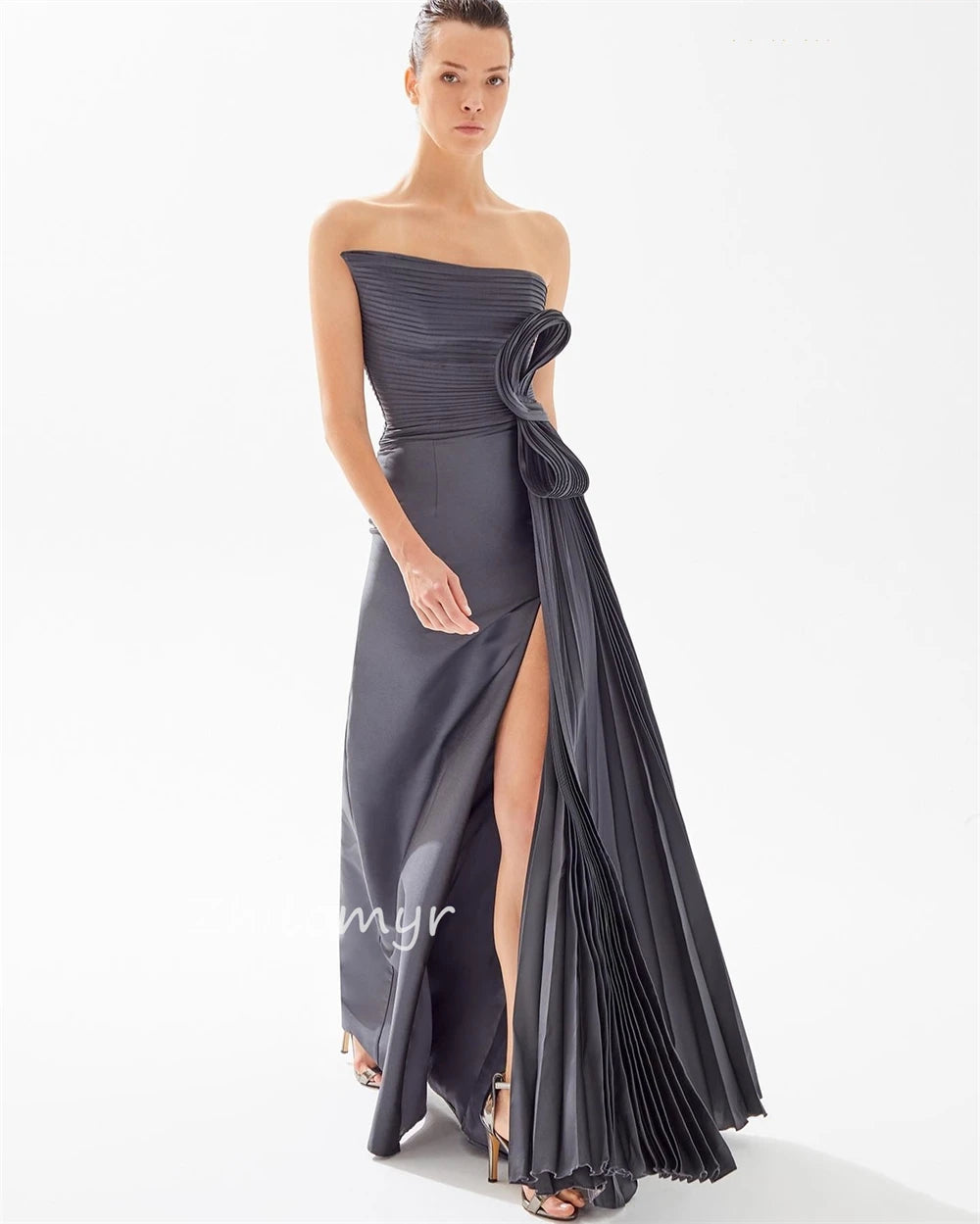 Classic Modern Style Formal Evening Strapless A-line Pleats Dresses