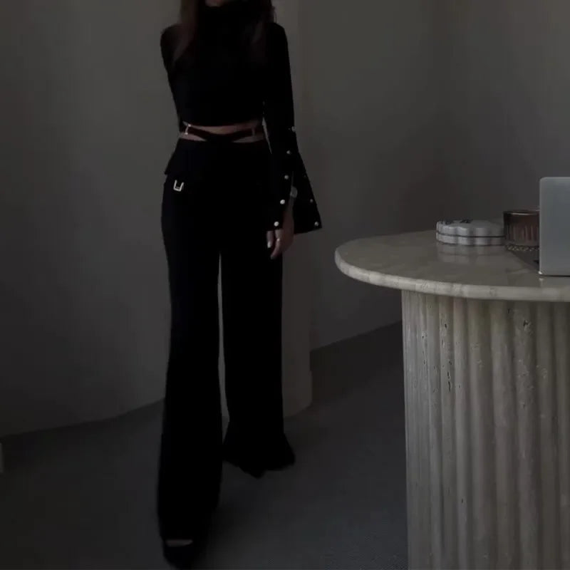 Women’s Elegant Wide-Leg Pant Set