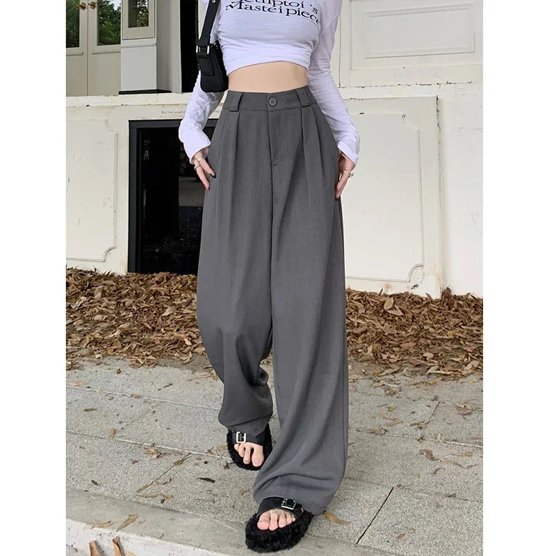 Loose Slimming Drape High Waist Casual Pants