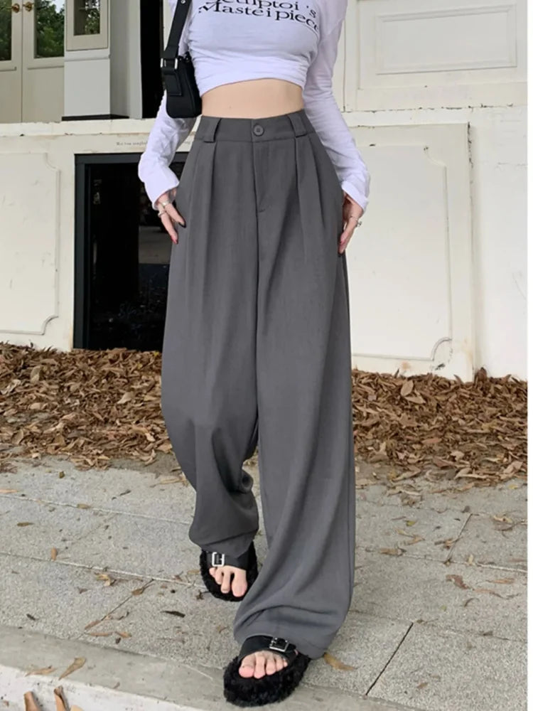 Loose Slimming Drape High Waist Casual Pants