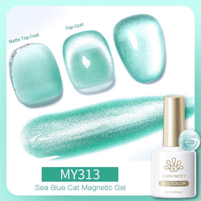 BORN PRETTY 10ml White Cat Magnetic Gel Nail Polish Ultra Shine White-light Varnis Semi Permanent Soak Off UV LED Gel for Nails