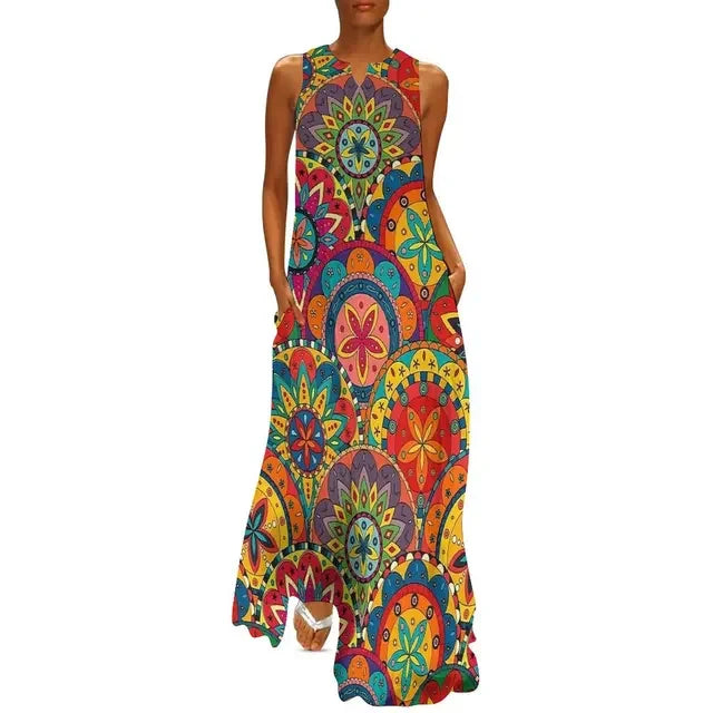 Flower Power Boho Maxi Dress
