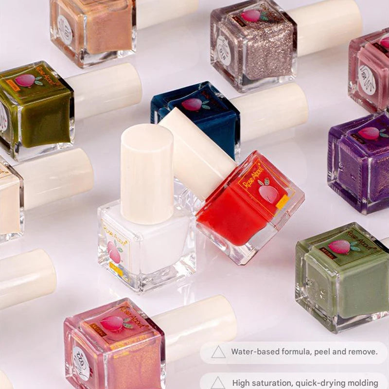 Water-Based Peel-Off Shiny Top Coat – No UV Lamp, Long-Lasting, Gentle Natural Nail Care